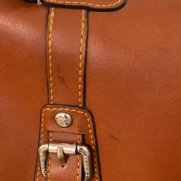 COPY Satchel Crossbody – Faux Leather Plaid & Cognac Brown - Picture 3 of 15